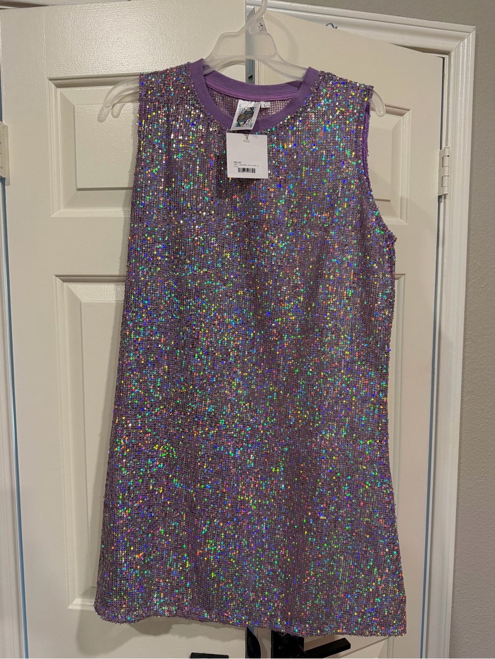 QUEEN OF SPARKLES Purple Sequin Mini Dress